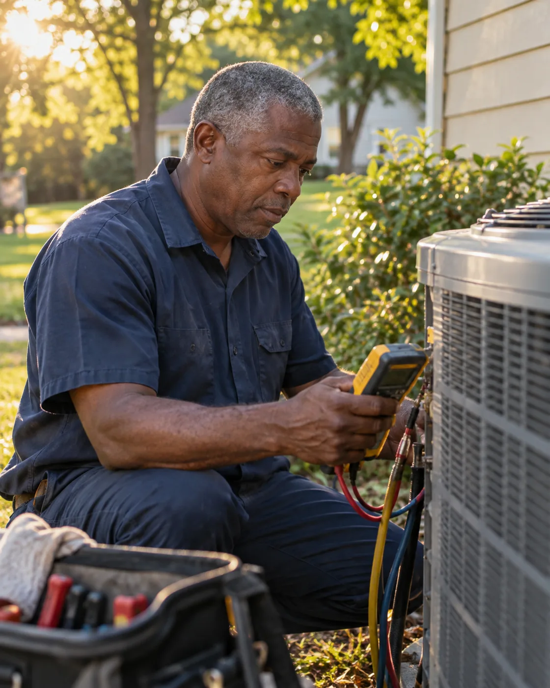 Illustrative working-day scene for a hvac business